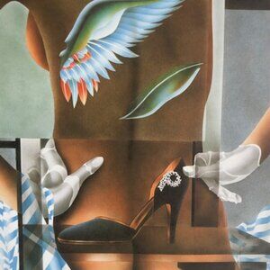 Surrealist Abstract Nude Art Print – Signed Roberts – 19.75" W x 25.75" H